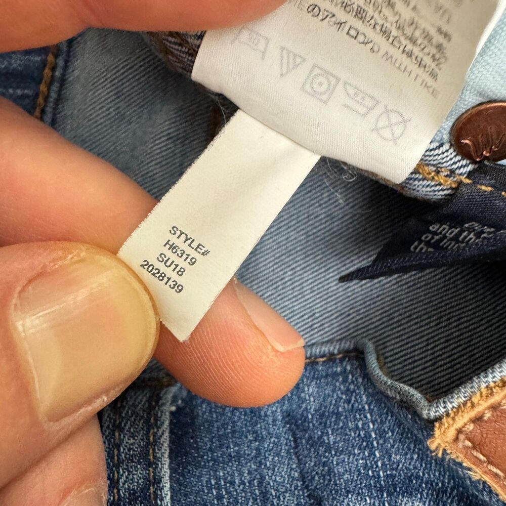 Madewell 10" High Rise Skinny Denim Jeans Womens 27 Blue Raw Hem Button Fly - Picture 14 of 16